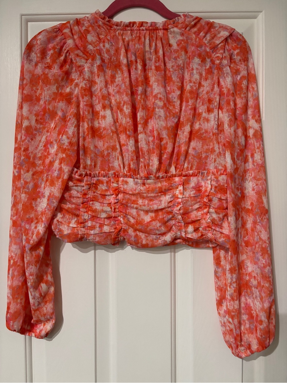 Anthropologie Floral Ruched Blouse - Size Medium